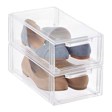 stackable shoe storage|clear stackable small shoe drawer.